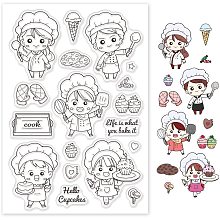 GLOBLELAND Baking Theme Silicone Clear Stamps Transparent Stamps for Birthday Easter Valentine's Day Cards Making DIY Scrapbooking Photo Album Decoration Paper Craft