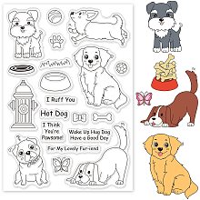 GLOBLELAND Dogs Silicone Clear Stamps Animals Golden Retriever Corgi Sherrari Transparent Stamps for Holiday Greeting Cards Making DIY Scrapbooking Photo Album Decoration Paper Craft