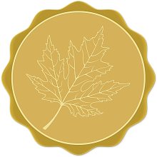 CRASPIRE Gold Foil Certificate Seals Maple Leaf 2" Round Self Adhesive Embossed Stickers 100pcs for Invitations Certification Graduation Notary Seals Corporate Seals Monogram Emboss