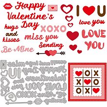 GLOBLELAND Valentine's Day Words Cutting Dies Love Embossing Stencil Template I Love You Carbon Steel Crafting Die Cut for Card Making Scrapbooking Photo Album Decoration