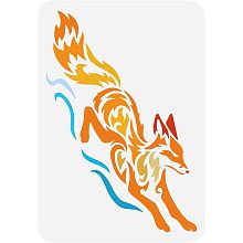 FINGERINSPIRE Fox Stencil 8.3x11.7inch Reusable Tribal Fox Painting Template DIY Craft Running Fox Drawing Stencil Animal Theme Stencil for Painting on Wood, Floor, Wall and Furniture