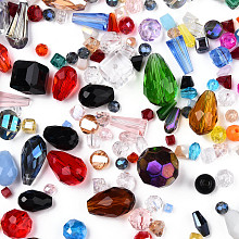 Honeyhandy Glass Beads, Mixed Shapes, Mixed Color, 2.5~27x2.5~18x2~18mm, Hole: 0.8~1.8mm, about 350g/bag