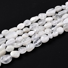 Honeyhandy Natural Rainbow Moonstone Beads Strands, Nuggets, Tumbled Stone, 5~8.5x5.5~7x3.5~4mm, Hole: 0.7mm, about 50~60pcs/strand, 15 inch(38cm)