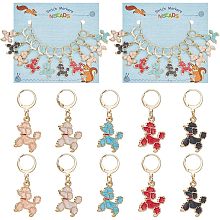 NBEADS 20 Pcs 5 Color Poodle Stitch Markers, Enamel Crochet Stitch Marker Removable Leverback Hoop Locking Stitch Marker for Knitting Weaving Sewing Jewelry Making