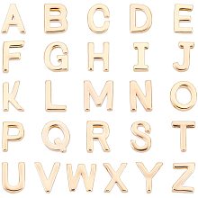 PandaHall Elite 26 Style Alphabet Letter Beads, A-Z Letter Charms Capital Letter Beads Brass Initial Charms 14K Gold Plated Pendants for Meaningful Gift Bracelet Jewelry Making