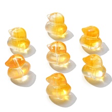 100Pcs Handmade Lampwork Beads, Duck, Yellow, 12x12x1mm, Hole: 1mm