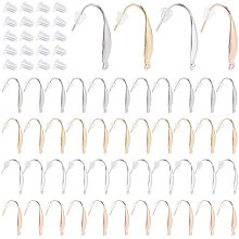 DICOSMETIC 48pcs 4 Colors 1.2mm 316 Stainless Steel Earring Hooks Lever Back Earwires Hypoallergenic Strong Hooks with Ear Nuts for Jewelry Making,Pin:0.8mm