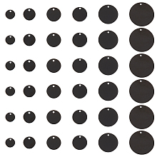 PandaHall Elite 36pcs Metal Stamping Blank Tags 6 Sizes Blank Stamping Tag 304 Stainless Steel Metal Discs Black Pet ID Tags for Earring Necklace Bracelet Jewelry Making, 8/10/12/15/20/25mm Diameter