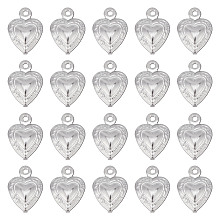 SUNNYCLUE 1 Box 100Pcs Stainless Steel Heart Charms Hearts Charm Love Small Double Sided Puffy Valentine Mother's Day Charms for Jewelry Making Charm Necklace Bracelet Earrings DIY Supplies 12x9mm