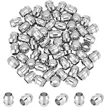 UNICRAFTALE 60pcs Paracord Bead Stainless Steel Column Beads Groove Spacer Beads Lanyard Beads 4.2mm Large Hole Beads for DIY Bracelet Necklace Jewelry Making