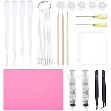 OLYCRAFT 47pcs Epoxy Resin Jewelry Making Kits Resin Making Tools Includes Mats Protective Films Needle Dispense Tips Nail Salon Dropper Tweezers Stirring Rod Syringe for Resin Jewelry Making Molds