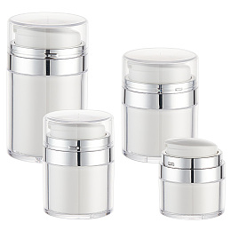 OLYCRAFT 4Pcs 4 Size Airless Pump Jar Duckbill Spout Refillable Travel Cream Vacuum Bottle 0.5/1/1.7/3.4OZ Empty Cream Jar Cosmetic Containers Lotion Dispenser for Creams Lotion Toiletry