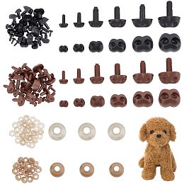 PandaHall Elite 12 Style Safety Noses, 72pcs Plastic Crafts Nose with Washers Assorted Sizes Animal Bear Noses for Plush Stuffed Animals Crochet Puppet Dog Crafts Making