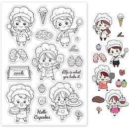 GLOBLELAND Baking Theme Silicone Clear Stamps Transparent Stamps for Birthday Easter Valentine's Day Cards Making DIY Scrapbooking Photo Album Decoration Paper Craft