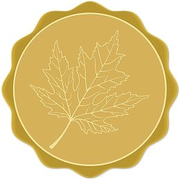 CRASPIRE Gold Foil Certificate Seals Maple Leaf 2" Round Self Adhesive Embossed Stickers 100pcs for Invitations Certification Graduation Notary Seals Corporate Seals Monogram Emboss