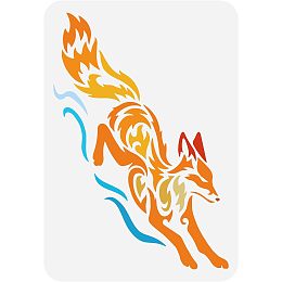 FINGERINSPIRE Fox Stencil 8.3x11.7inch Reusable Tribal Fox Painting Template DIY Craft Running Fox Drawing Stencil Animal Theme Stencil for Painting on Wood, Floor, Wall and Furniture