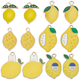 SUNNYCLUE 1 Box 36Pcs Lemon Charm Lemon Enamel Charms Yellow Fruit Rabbit Easter Holiday Bunny Charms for Jewelry Making Charm Thanksgiving Harvest Earrings Necklace Bracelet Keychain DIY Craft Adult