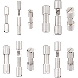 CHGCRAFT 12Sets 4Styles Stainless Steel Bracket Bolt Fastener EDC Knife Handle Pins Hardware Knifemakers Corby Fasteners Rivets DIY Knife Screws Tactical Lock Rivets Silver Diameter 4-6.5mm