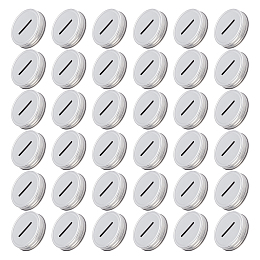 FINGERINSPIRE 36 Pcs Coin Slot Lid 68mm Metal Coin Slot Lid in Bulk Silver Tinplate Material Canning Lids for Bill Money Saving Mason Jar Coin Slot Bank Lid Inserts Normal Regular Mouth Mason Jars