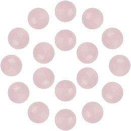 Arricraft 50PCS 12mm Natural Rose Quartz Gemstone Flat Back Stone Cabochons Craft Findings for DIY Jewelry Making-Half Round