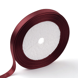 Honeyhandy Single Face Satin Ribbon, Polyester Ribbon, Dark Red, 1 inch(25mm) wide, 25yards/roll(22.86m/roll), 5rolls/group, 125yards/group(114.3m/group)