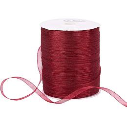 BENECREAT 1Roll 1/4" 500 Yards/Roll Sparkle Sheer Organza Ribbon for Christmas Festive Decoration DIY Crafts Arts & Garden, Dark Red