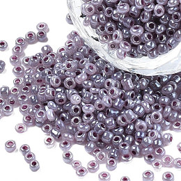 Honeyhandy Glass Seed Beads, Ceylon, Round, Rosy Brown, 2mm, Hole: 1mm, about 30000pcs/pound