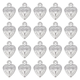 SUNNYCLUE 1 Box 100Pcs Stainless Steel Heart Charms Hearts Charm Love Small Double Sided Puffy Valentine Mother's Day Charms for Jewelry Making Charm Necklace Bracelet Earrings DIY Supplies 12x9mm