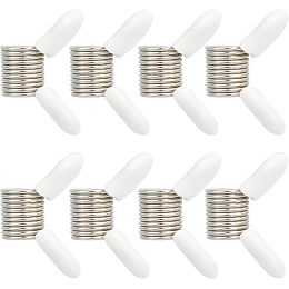 SUNNYCLUE 1 Box 8Pcs Beads Stoppers Beads Stoppers Stainless Steel Stoppers Beads Beads Bugs Mini Spring Clamps Small Beading Stoppers for Jewelry Making Accessories DIY Bracelets Necklace White