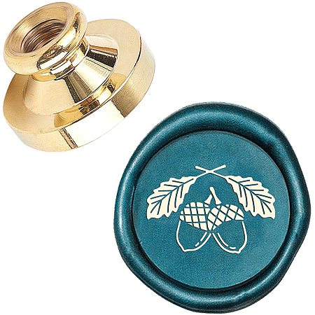 Pandahall Elite Wax Seal Stamp, 25mm Pine Cones Pattern Retro Brass Head Sealing Stamps, Removable Sealing Stamp for Wedding Envelopes Letter Card Invitations Bottle Decoration