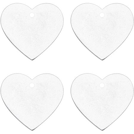 BENECREAT 20 Pack 1.8x1.9 Inch Heart Stamping Blank Tag Aluminum Blank Pendants with Storage Box for Necklace Bracelet Dog Tags Making