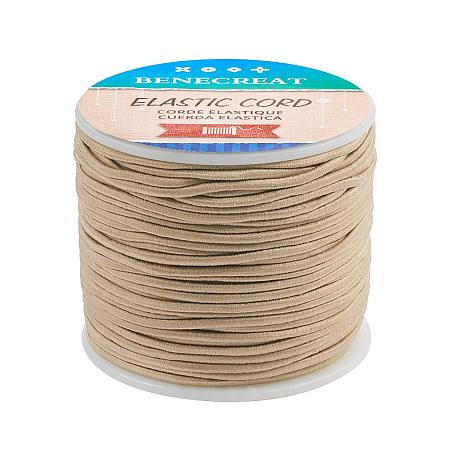 BENECREAT 2mm 55 Yards Elastic Cord Beading Stretch Thread Fabric Crafting  Cord for Jewelry Craft Making (Beige) 