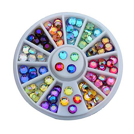 ARRICRAFT 3 Box Half Round 6cm Acrylic Rhinestone Flatback Round Cabochons for Nails Phone Decorations Crafts Makeup Clothes Shoes, Mixed Colors