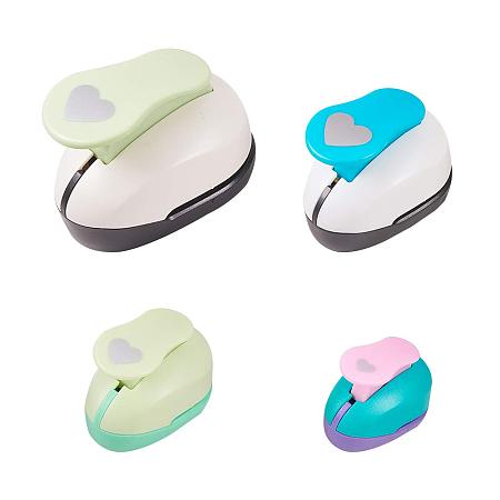 PandaHall Elite 4 pcs 4 Sizes Heart Shape Paper Punch Hole Puncher for Scrapbook Engraving Greeting Card Making DIY Craft Making, Random Color