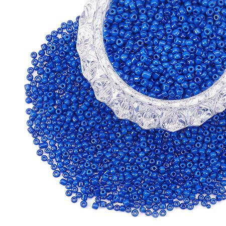 ARRICRAFT 6/0 Glass Seed Beads Round Pony Bead Diameter 4mm About 4500Pcs for Jewelry DIY Craft Blue Opaque Colors