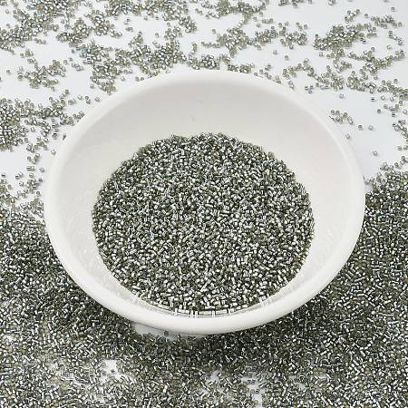 MIYUKI® Delica Beads Small, Cylinder, Japanese Seed Beads, 15/0, (DBS0048) Silver Lined Light Gray, 1.1x1.3mm, Hole: 0.7mm; about 35000pcs/10g