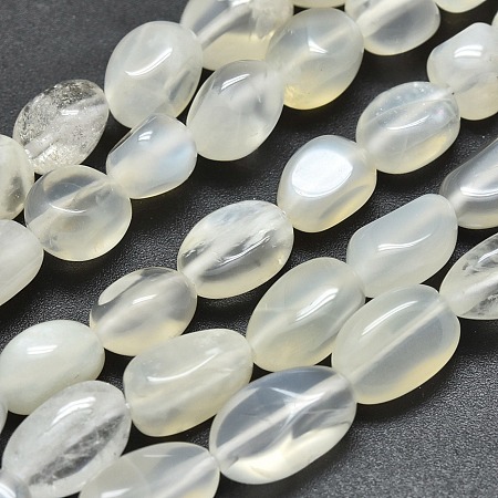 ARRICRAFT Natural Moonstone Beads Strands, Nuggets, Tumbled Stone, 12~15x6~8x5mm, Hole: 0.8mm, about 34pcs/Strand, 15.75 inches(40cm)