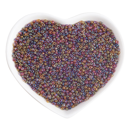 ORNALAND 12/0 Round Glass Seed Beads, Grade A, Transparent Colours Rainbow, Dark Goldenrod, 2x1.5mm, Hole: 0.9mm; about 11200pcs/bag