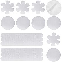 Mixed Shape Self Adhesive Non Slip Bath Tub Stickers, with Plastic Scraper Tool, White