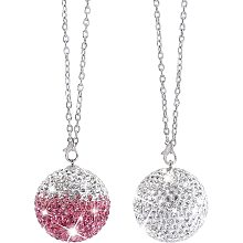 CHGCRAFT 2Pcs 2 Colors Bling Crystal Ball for Car Rear View Mirror Rhinestone Diamond Ball Ornament Pendant with Chain Car Decoration Interior Ornament for Men and Women Car Mirror Decor