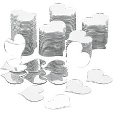 PandaHall Elite Mirror Tiles, 200pcs Adhesive Peel/Stick Small Heart Mirror Mosaic Tiles Mini Self Acrylic Mirrors for Arts Crafts Projects Framing Room Home Wall Decor, 0.8x0.6"