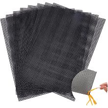 WADORN 8pcs Plastic Mesh Canvas Sheets, Rectangle Blank Needlepoint Canvas Sheets for Embroidery DIY Crochet Canvas Shaper Knitting Mesh Plates Handmade Yarn Crafting Crochet Project, Black