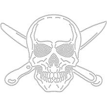 SUPERDANT Skull Rhinestone Iron on Hotfix Transfer Decal Skeleton Pirate Heat Transfer Applique Halloween Costume Decor for T-Shirts Vest Shoes Hat Jacket Decoration Clothing DIY Accessories