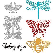 GLOBLELAND Flowers Butterfly Metal Die Cuts Bee Dragonfly Cut Dies Metal Stencils Metal Cutting Dies for Card Making Embossing Tool Stencil Scrapbooking DIY Craft Album Paper Card Decor