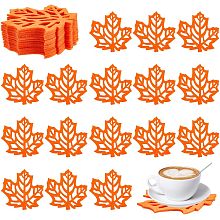 SUPERFINDINGS Maple Leaf Cup Bottom Mats Orange Red Fall Theme 103x107mm Hollow Heat Resistant Bottom Coasters Reusable Cute Non Slip Cup Coasters for Home Office Mugs Water Bottles