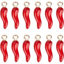 SUNNYCLUE 1 Box 30Pcs Pepper Charms Vegetable Charms Mini Small Enamel Hot Pepper Red Chili Food Charm Miniature Lifelike Spicy Chili Charms for Jewelry Making Charm DIY Necklace Bracelets Supplies