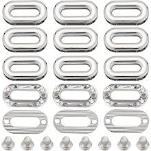 GORGECRAFT 12PCS Screw-in Oval Eyelet Metal Screw Together Grommets Shackle Purse End Rings Bag Loop Handle Connectors Alloy Snaps for DIY Sewing Crafts Clothes Leather Bags Replacement Hardware