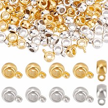 SUNNYCLUE 1 Box 200Pcs Bails Beads Bail Bead Charms Link Bail Beads European Large Hole Bead Silver Spacer Beads Metal Loose Bead for Jewellery Making Women Adults DIY Bracelet Necklace Crafts Supply