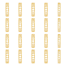 DICOSMETIC 30Pcs Moon Phase Charms Brass Crescent Bar Charm Pendants Golden Hollow Rectangle Charms for DIY Crafting Necklace Bracelet Jewelry Making Accessories, Hole: 1.4mm