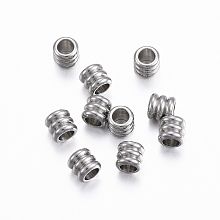 Honeyhandy 316 Stainless Steel Spacer Beads, Column, Stainless Steel Color, 4.5x5mm, Hole: 3mm